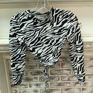 Open back zebra top